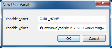 curl home variable