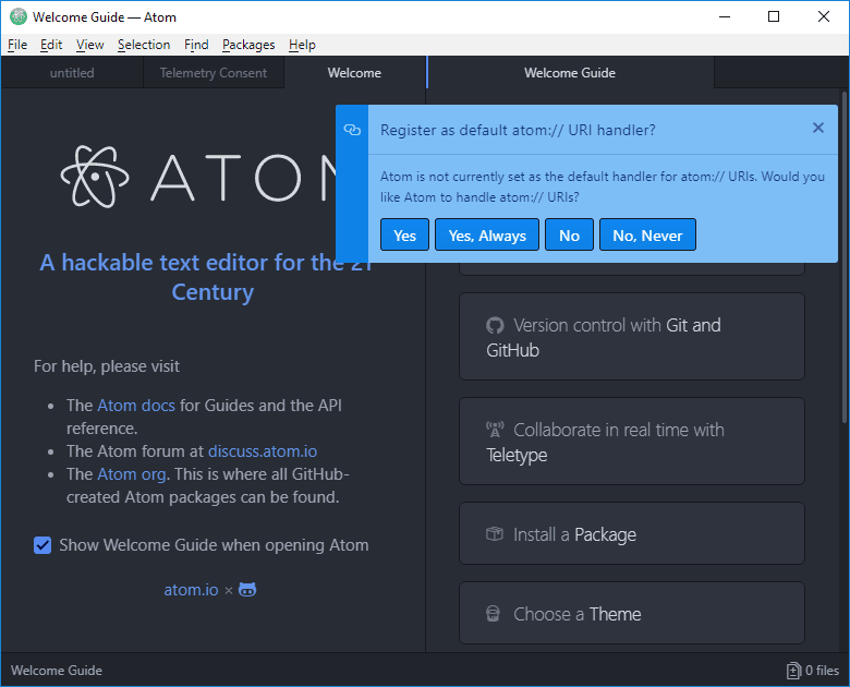 atom welcome guide