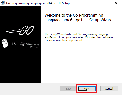 golang installer start