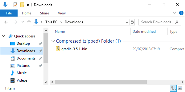 gradle 3-5-1 downloaded installer