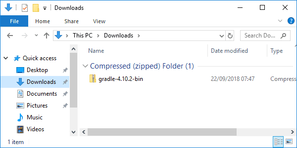 gradle downloaded installer
