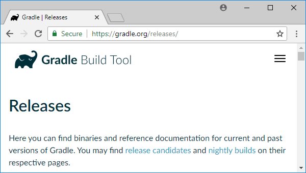 gradle releases page