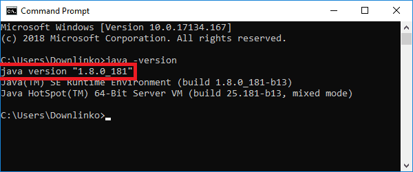 java installed version