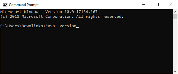 java version command