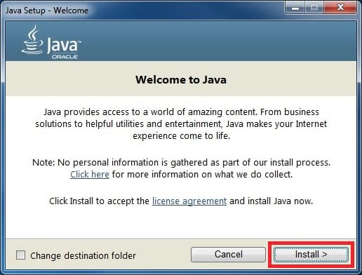 java 8 installer welcome