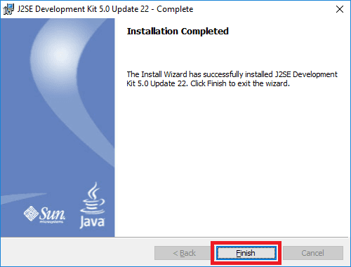 jdk 5 installer complete