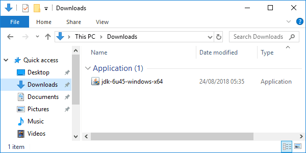 jdk 6 downloaded installer