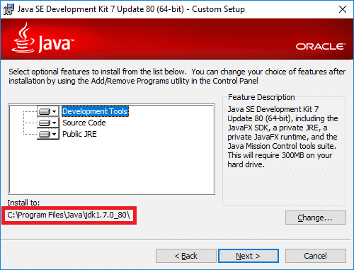 jdk 7 installer default location