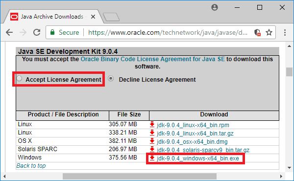 java se jdk download