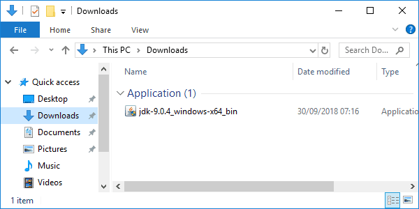 jdk 9 downloaded installer