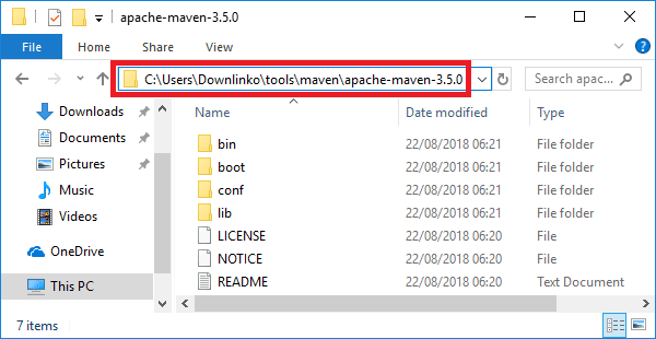 maven 3-5-0 install dir