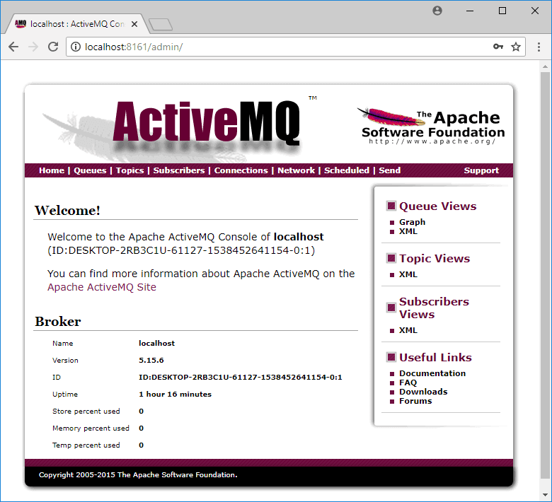 apache activemq admin console