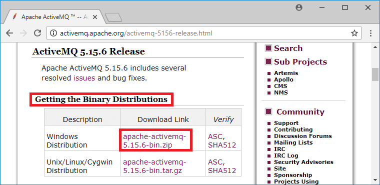 apache activemq windows distribution