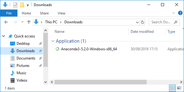 anaconda downloaded installer