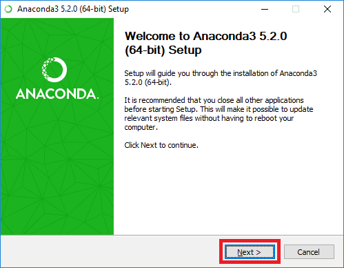 anaconda 11 installer start