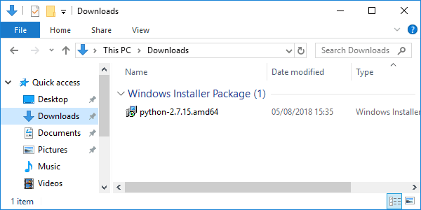 python 2-7-15 downloaded installer