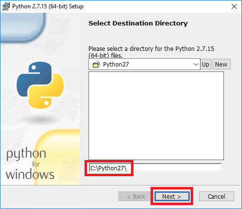 python 2-7-15 installer select destination