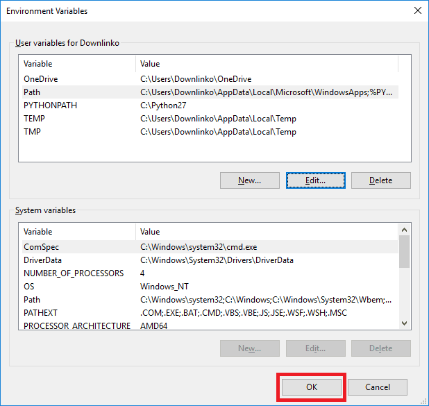 python 2-7-15 windows account environment variables