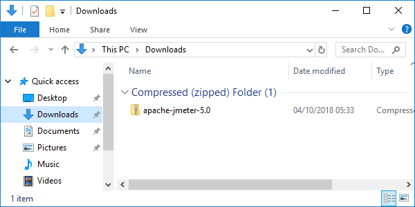 apache jmeter downloaded binary