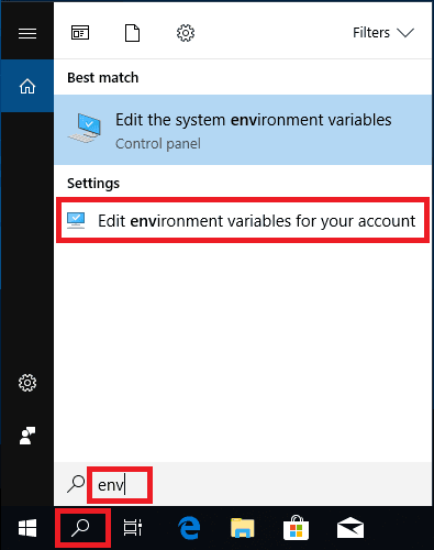 windows search env