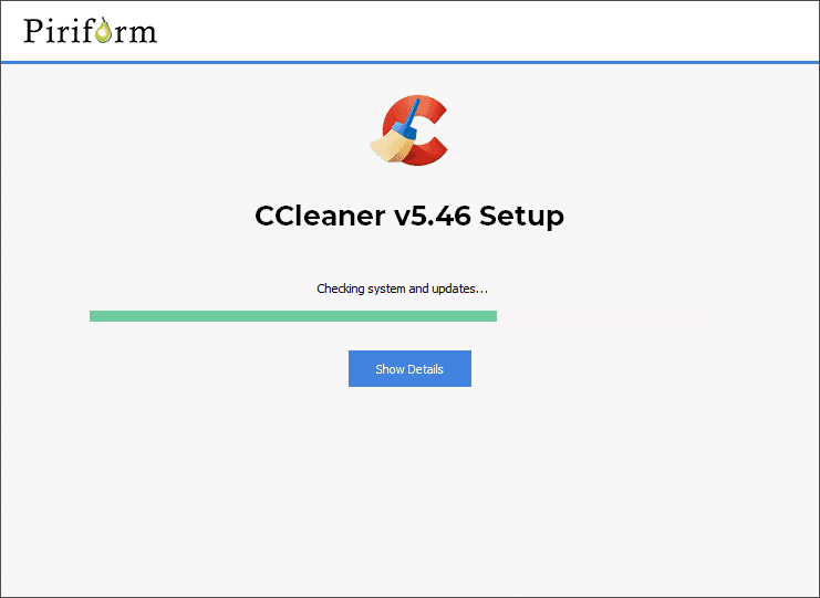 ccleaner installer progress