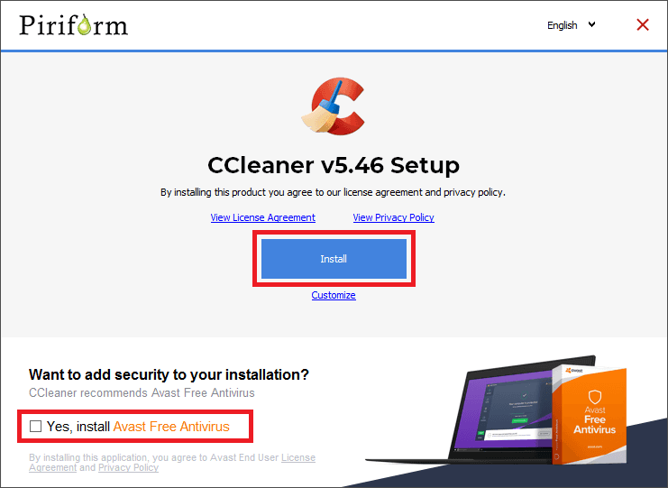 ccleaner silent install