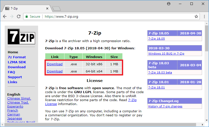 download 7zip install