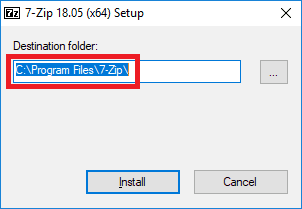 7-zip installer default location